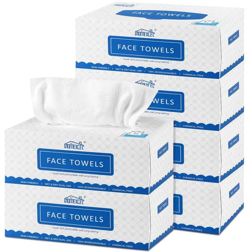 Vista 10 de HOMEXCEL Toallas faciales, toallitas faciales desechables, toallitas secas biodegradables para quitar maquillaje, toallas faciales súper suaves