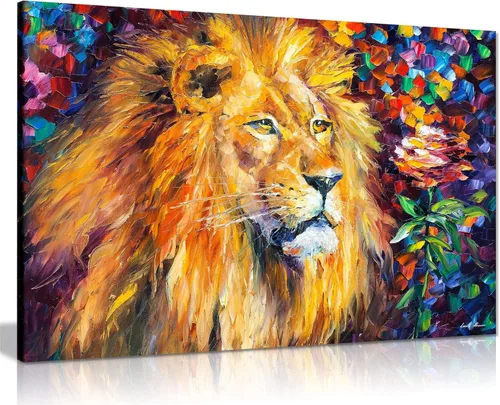 Vista 8 de Pareja bajo un paraguas por Leonid Afremov - Lienzo decorativo para pared (12 x 8 pulgadas)