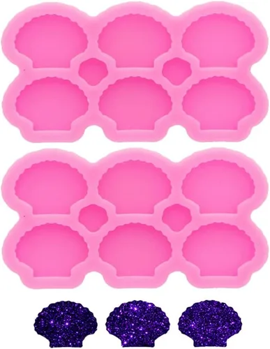 Vista 10 de 4 piezas de moldes de tachuelas de resina de silicona brillantes en forma de garitas de Puerto Rico para manualidades de resina epoxi y joyería DIY