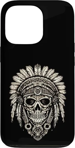 Vista 10 de iPhone 16 Skull, sombrero jefe nativo, capó de guerra, indios, caso del tocado
