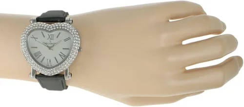 Vista 2 de Peugeot - Reloj de pulsera con forma de corazón para mujer con estuche de cristal y correa de cuero