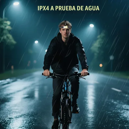 Vista 6 de Paquete de 1 linterna LED ultraligera desmontable, linterna recargable USB-C con sensor de movimiento y luz de advertencia, lámpara de cabeza