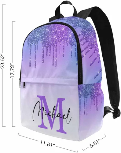 Vista 4 de MyPupSocks Mochila escolar personalizada con nombre personalizado mochila unisex, Multi 00, Personalizado