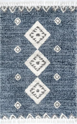 Vista 3 de nuLOOM Transitional Regina Shag - Alfombra decorativa, 3 x 5, color azul