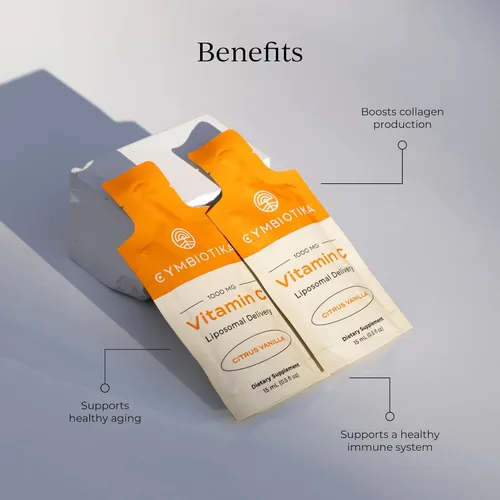Vista 10 de CYMBIOTIKA Paquetes individuales de vitamina C, suministro liposomal, suplemento para apoyo inmunológico, refuerzo de colágeno y envejecimiento