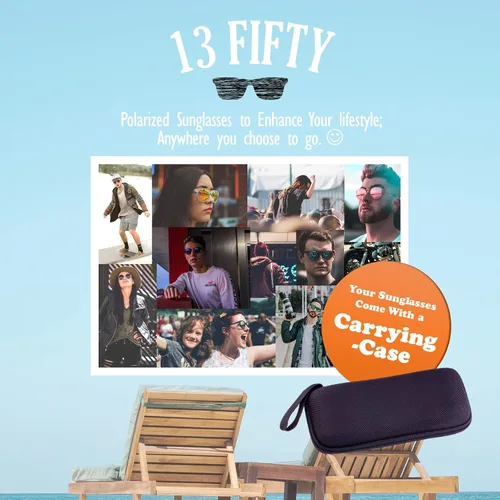 Vista 7 de 13Fifty Seattle - Gafas de sol unisex polarizadas redondas de metal - Múltiples opciones