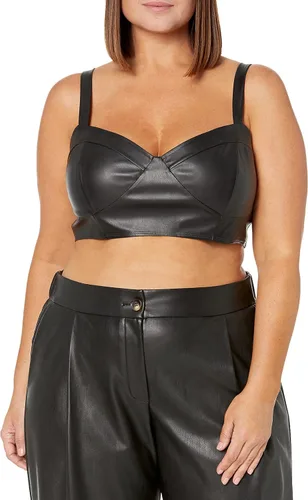Vista 4 de The Drop Bralette de cuero vegano Lewis para mujer