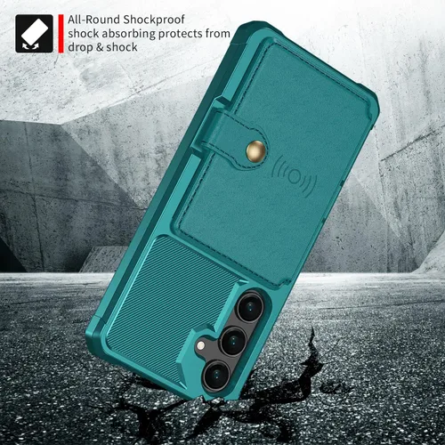 Vista 69 de Funda para Samsung Galaxy S21 Ultra con tarjetero, compatible con soporte magnético para automóvil, resistente a los golpes, resistente, suave, TPU