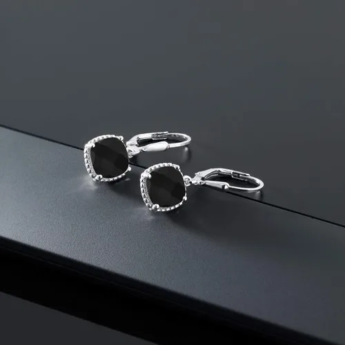 Vista 4 de Gem Stone King Aretes colgantes de plata de ley 925 de 0.315 pulgadas para mujer
