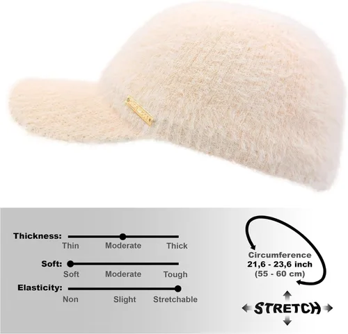 Vista 3 de Beanie Visor - Gorro de punto de lana de invierno para mujer con ala - Gorra de punto con visera