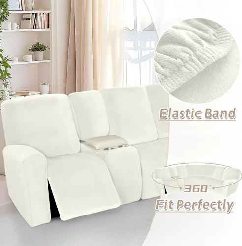 Vista 688 de Arfntevss Fundas de sofá seccional reclinable de terciopelo, Funda de sofá seccional de esquina para sofá reclinable, Funda elástica suave