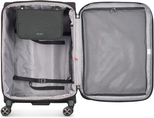 Vista 15 de DELSEY PARIS Helium DLX Softside - Maleta expandible con ruedas giratorias, azul marino, a cuadros, mediano de 25 pulgadas