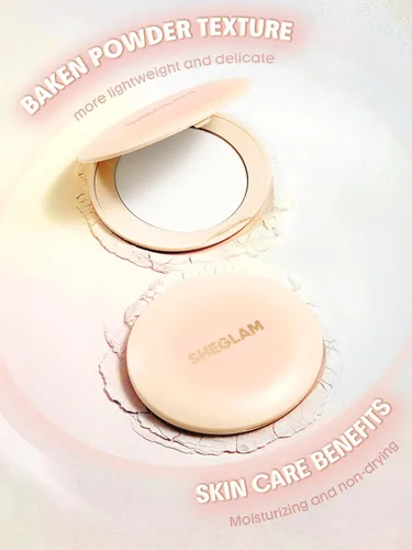 Vista 3 de SHEGLAM Magic Veil Setting Polvo de acabado prensado en polvo impermeable y control de aceite, ajuste hidratante y no secado-Alabastro