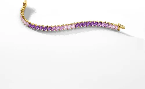 Vista 4 de Ross-Simons Pulsera de tenis de amatista degradado de 17 quilates en oro de 18 quilates sobre plata de ley