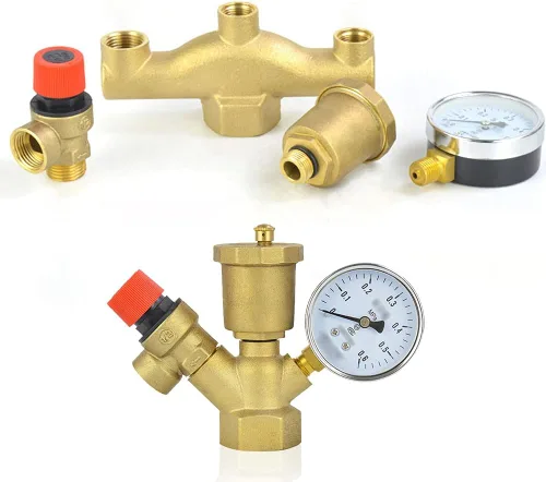 Vista 6 de Joywayus Kit de válvula de flotador automática de latón, válvula de ventilación de liberación de purga de aire de 1/2 "G hembra × 1/2 "NPT macho