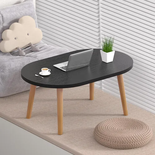 Vista 5 de Mesa de centro pequeña para espacio pequeño, mesa baja, mesa de pie para sentarse en el suelo, mesa de centro japonesa para sala de estar, mesas