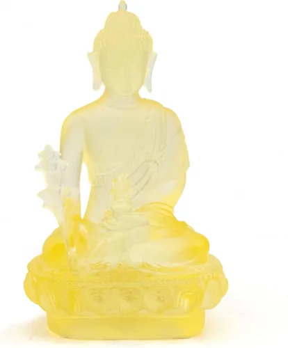 Vista 5 de KALIFANO - Cristal azul divino de Guan Yin, figura del zodiaco chino, meditación, decoración espiritual o de cristal en casa Un símbolo
