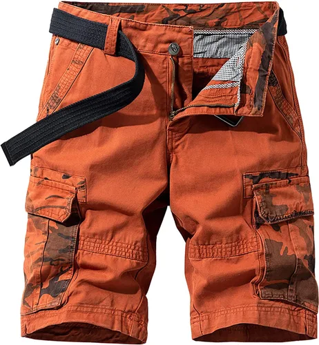 Vista 10 de Alalaso Mens Cargo Shorts Relaxed-Fit Ripstop Lightweight Pants Hiking Outdoor Work Short Trousers with Multi-Pocket B- verde militar