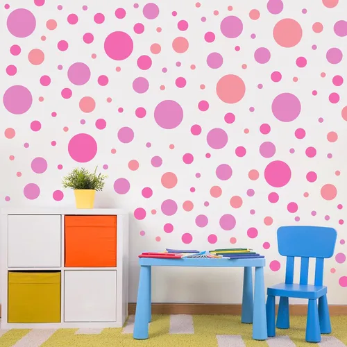 Vista 14 de Calcomanías de pared de lunares coloridos bohemios, calcomanías de pared de arco iris (negro) Peel and Stick,Easily Apply,Removable Dots,Multiple