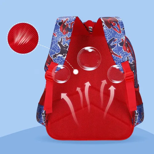 Vista 7 de SUFRAH Mochila de dibujos animados de 13 pulgadas Rojo y Azul Comic Impermeable Durable Ligero Bookbag Moda Causal Bolsa de Viaje, estilo 2, dibujos