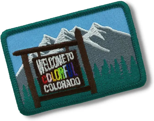 Vista 7 de Colorado Flag Mountains - Parche de viaje de Colorado bordado para ropa, adhesivo fuerte, parches bordados para ropa, tela, mochila, sombrero