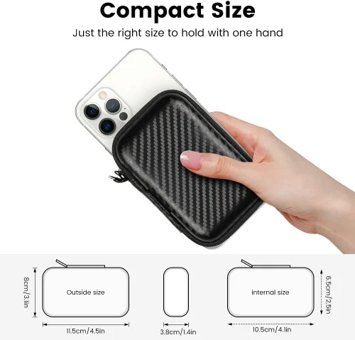 Vista 6 de Estuche para Auriculares, RISETECH Estuche de Transporte para Auriculares Soporte de Almacenamiento Mini Bolsa Auriculares Bolsa Pequeña Accesorios