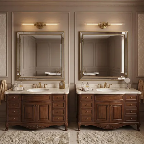 Vista 6 de Lámparas de Pared de Latón Dorado de 2 Luces con Textura Estriada, Lámparas de Pared de Vidrio Doble de 30 Pulgadas, Lámparas de Pared para Tocador