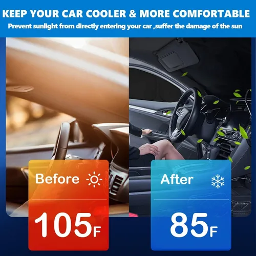 Vista 8 de Parasol para parabrisas compatible con Subaru Forester 2019-2024, ajuste personalizado, plegable, protector contra el calor, bloquea los rayos UV