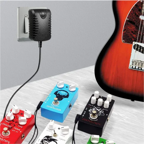 Vista 3 de Adaptador de fuente de alimentación de 9 V CC 1A, pedal de efectos de guitarra, centro negativo Pedal de efectos de guitarra, centro negativo