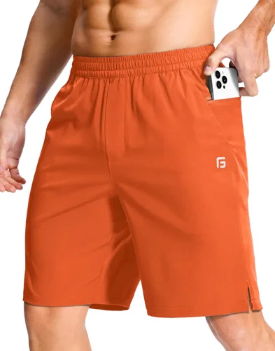 Vista 67 de GGJ Pantalones cortos deportivos ligeros para hombre con 2 bolsillos con cremallera de 7/5/9 pulgadas, pantalones cortos de tenis de secado rápido