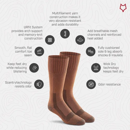 Vista 3 de Fox River Calcetines Tácticos para Botas, Media Pantorrilla, Wick Dry, Fibras de Secado Rápido, Construcción Memory-Knit, Absorción de Impactos