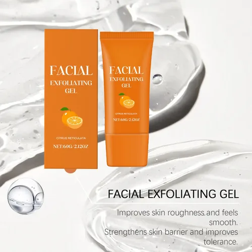 Vista 4 de Gel exfoliante facial, exfoliante facial hidratante con enzima naranja, limpieza profunda, gel exfoliante hidratante de naranja, elimina puntos