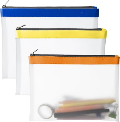 Vista 24 de Mr. Pen - Estuche transparente para lápices, paquete de 3, estuche transparente para lápices, bolsas para lápices