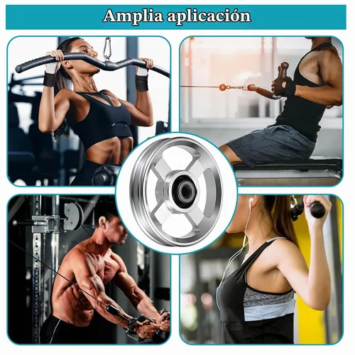 Vista 7 de OwnMy Juego de 2 ruedas de polea de aleación de aluminio de 3.740 in, sistema de polea para gimnasio en casa, máquinas de ejercicio, equipos