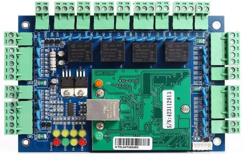 Vista 3 de Sistema de control de acceso de seguridad de 4 puertas con lector de teclado de tarjeta RFID+botón de salida infrarroja+caja de alimentación