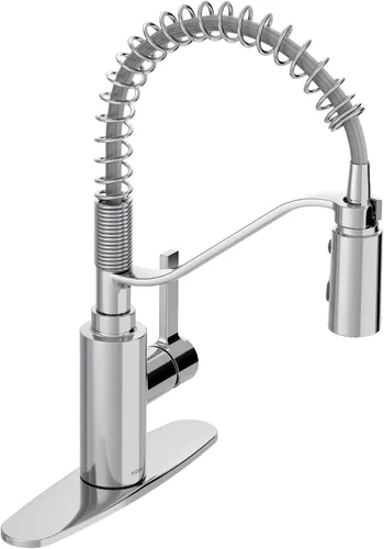 Vista 9 de Moen Genta LX - Grifo de resorte con potenciador de potencia, grifo de cocina moderno con un mango, enjuague previo, fácil instalación, cromo, 5926