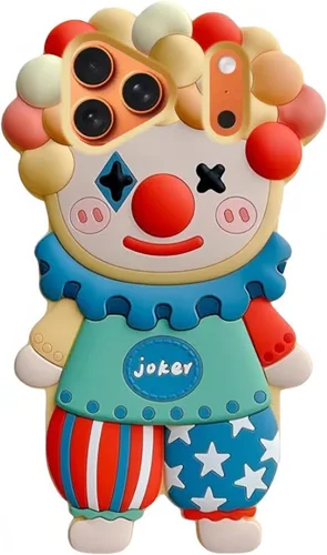 Vista 24 de Funda fea compatible con iPhone 11, 3D Kawaii payaso caricatura, divertido protector de silicona suave a prueba de golpes para mujeres y niñas