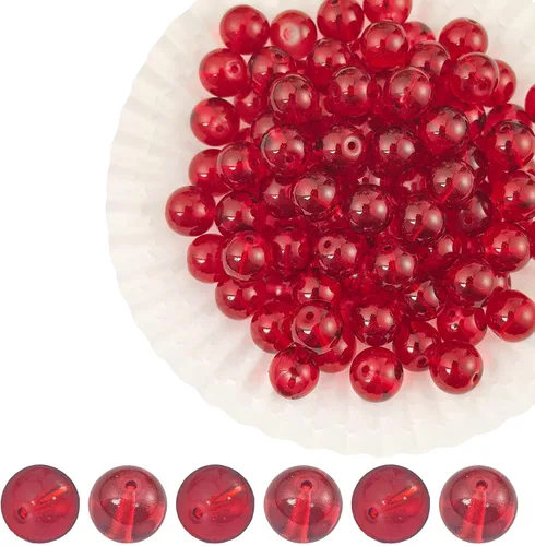 Vista 10 de Granos de cristal gris 0.394 in 200pcs claro redondo