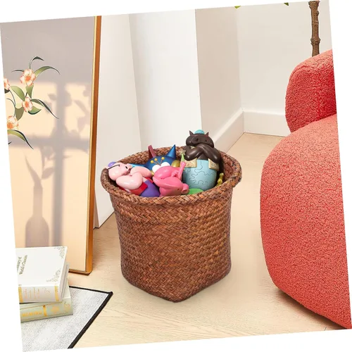 Vista 7 de Cubo de basura pequeño para basura, cesta de basura tejida para el hogar, oficina, baño, cocina, debajo del escritorio, 26/28/33CM