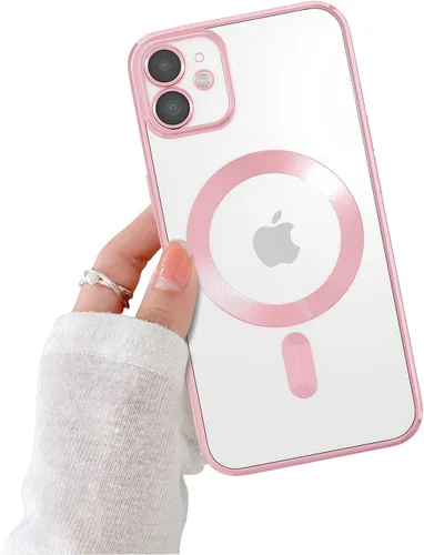 Vista 13 de Funda magnética para iPhone 8, borde galvanizado, parte trasera transparente, funda protectora delgada con protección de cámara, compatible