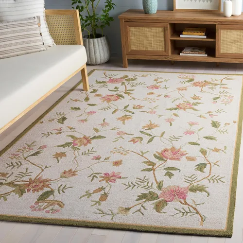 Vista 11 de SAFAVIEH Chelsea Collection - Alfombra decorativa de 1 pies 8 pulgadas x 2 pies 6 pulgadas, color negro, lana de campo francesa enganchada a mano