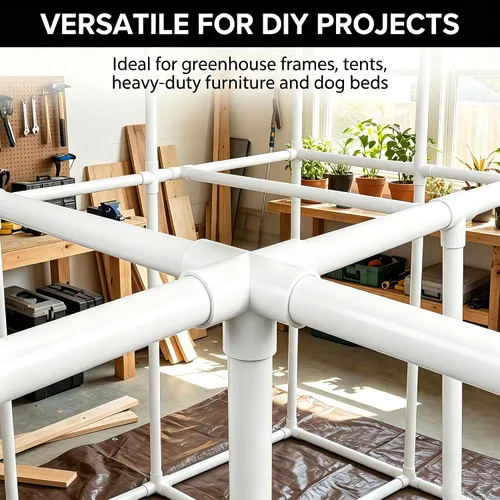 Vista 6 de Paquete de 6 accesorios de PVC de 1-1/2 "Codo de salida lateral de 3 vías 3 vías de tubería de PVC SCH40 grado de salida lateral Tees 90 grados