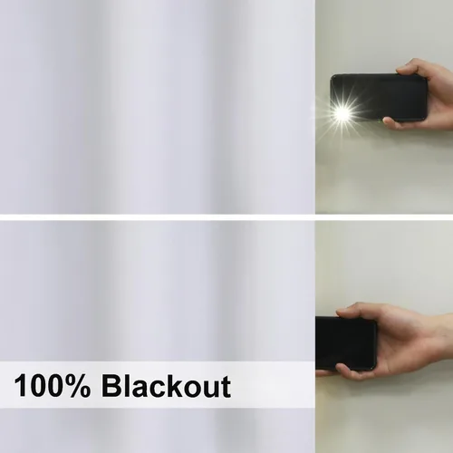 Vista 2 de Chyhomenyc Revestimientos de cortina opacas para ventana con 18 anillos, forro 100% opaco con aislamiento térmico para cortinas de 72 pulgadas, cada