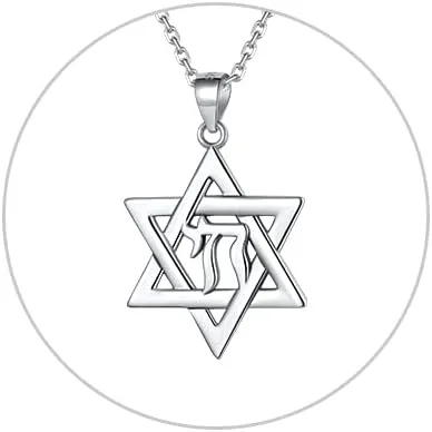 Vista 9 de Silvora Collar hebreo personalizado con colgante judío de plata de ley para mujer con embalaje delicado