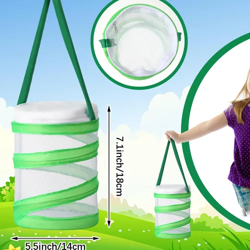 Vista 2 de Hiboom 6 unidades de mini jaula de hábitat de mariposa a granel de malla transparente para mosquitos, red de mosquitos, contenedor plegable