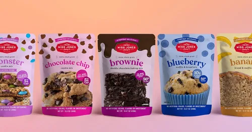 Vista 6 de Miss Jones Baking Mezcla de galletas con chispas de chocolate sin gluten, más chispas de chocolate, 50% menos azúcar, postres y golosinas endulzados