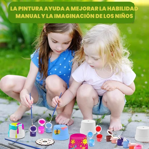 Vista 6 de Juego de 145 piezas de mini pintura acrílica para niños, 12 colores, tira de pintura acrílica lavable con 5 bandejas de pintura para niños