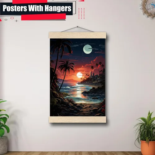 Vista 5 de Neon Sunset Vibes Florida Synthwave Sunset Framed poster Print, Retro Miami Style Wall Art, poster Prints, Home Decor