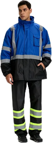 Vista 11 de SRsafety Equipo de lluvia de alta visibilidad, equipo de lluvia de trabajo de alta visibilidad clase 3 para hombres, trajes de lluvia de construcción