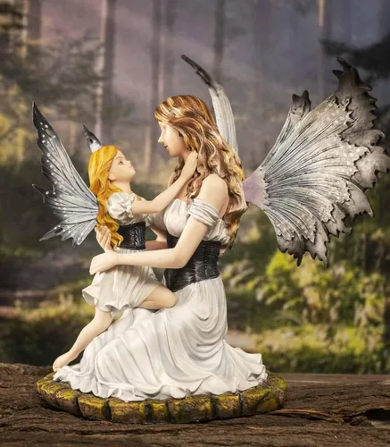 Vista 8 de Ebros Gift "Maternidad Maternal Amor y Afecto Hada Madre Abrazando a la Hija Figura Grande Hadas Jardín Fantasía Coleccionista Hadas Ángeles